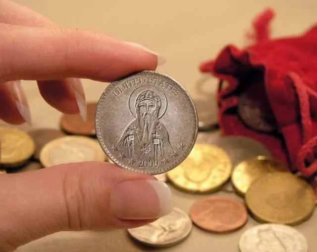 A medal bearing the image of the saint